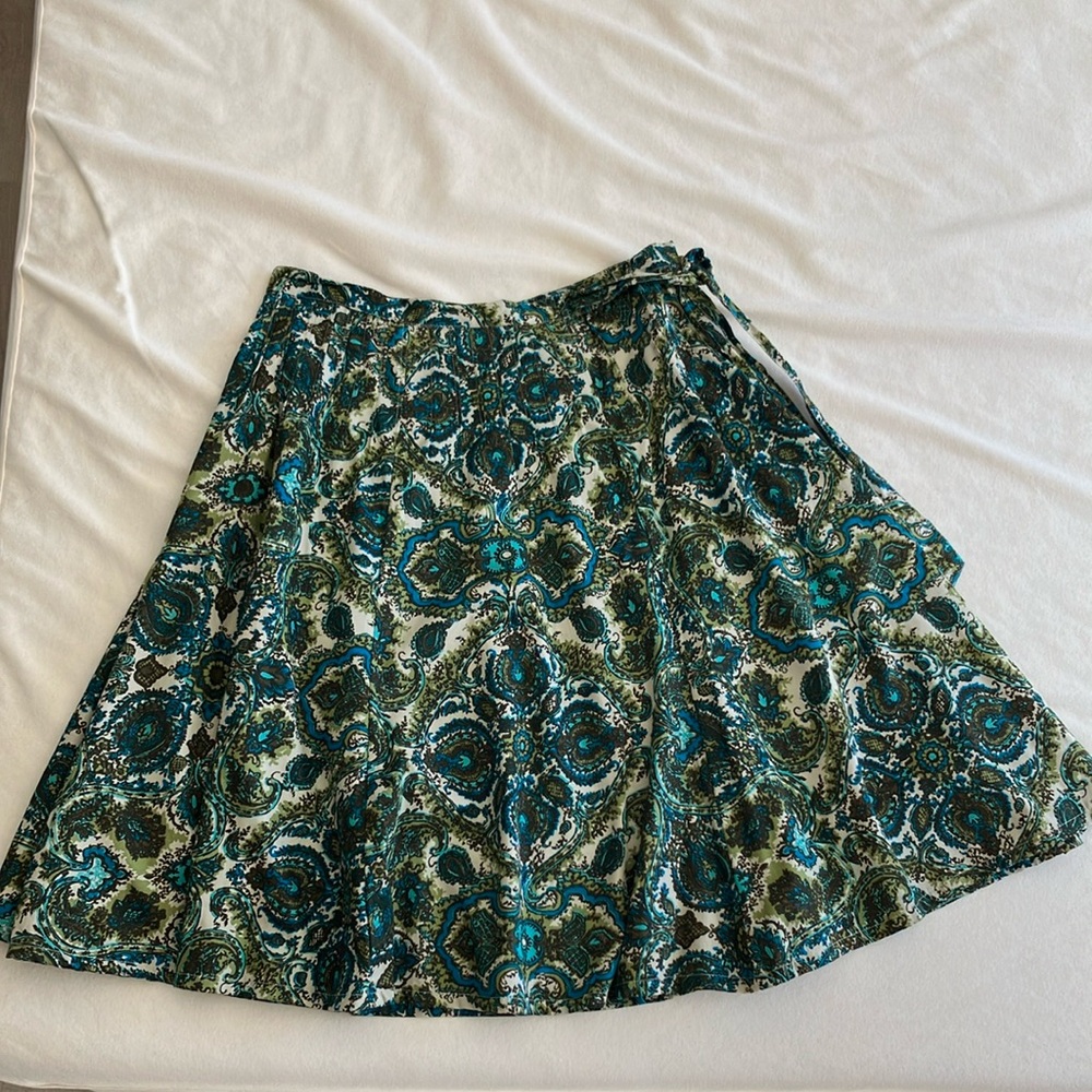 Green Patterned Skirt